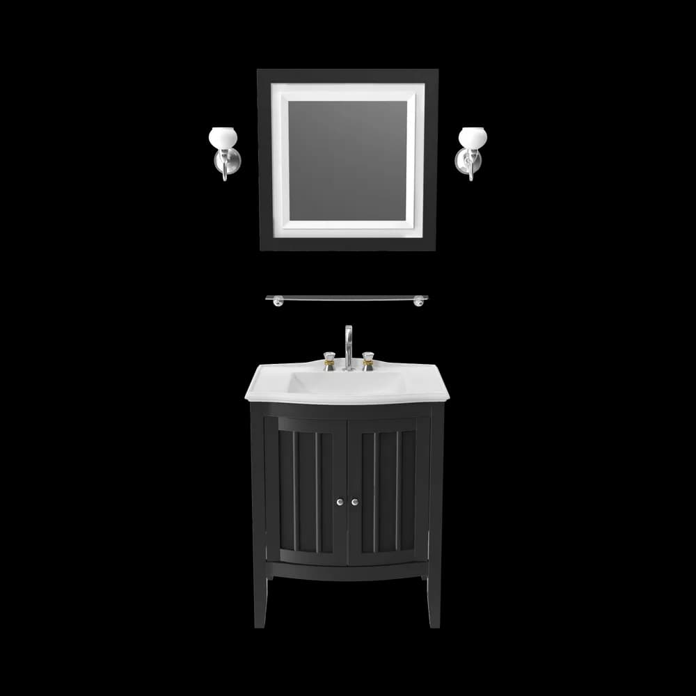 Wooden Bathroom Sink With Mirror image 1